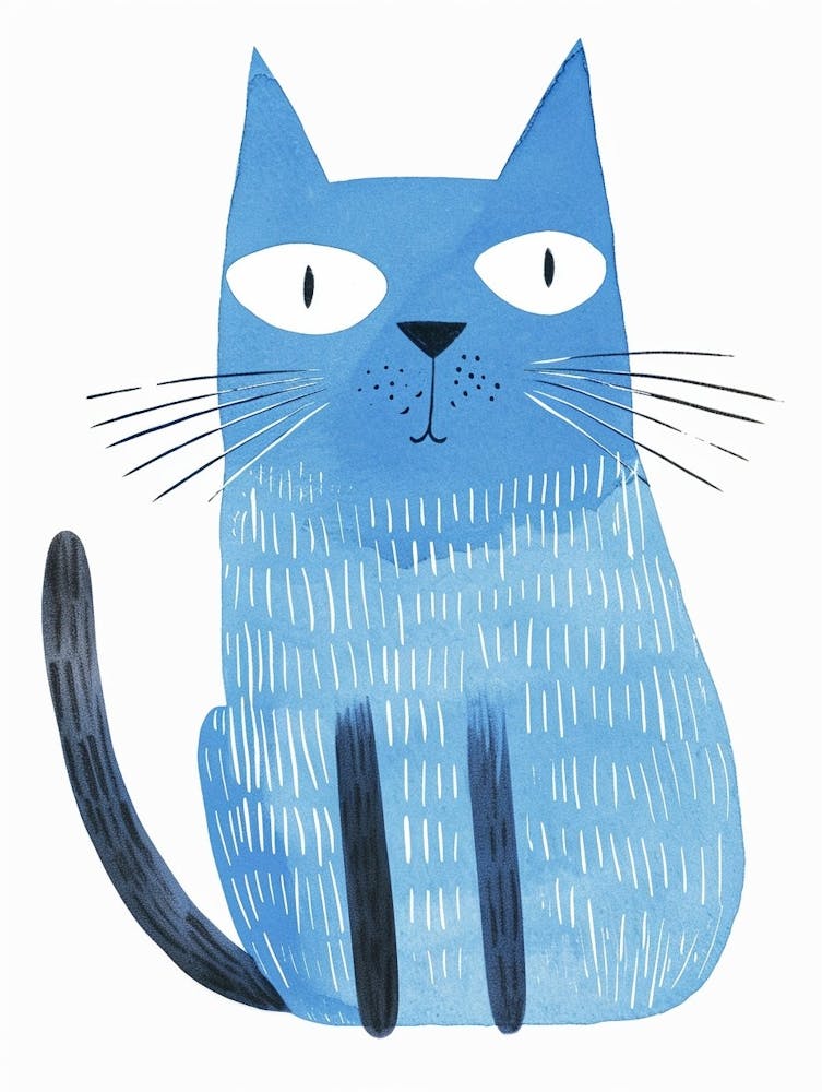 Ojos Azules Cat Clipart Illustration 3