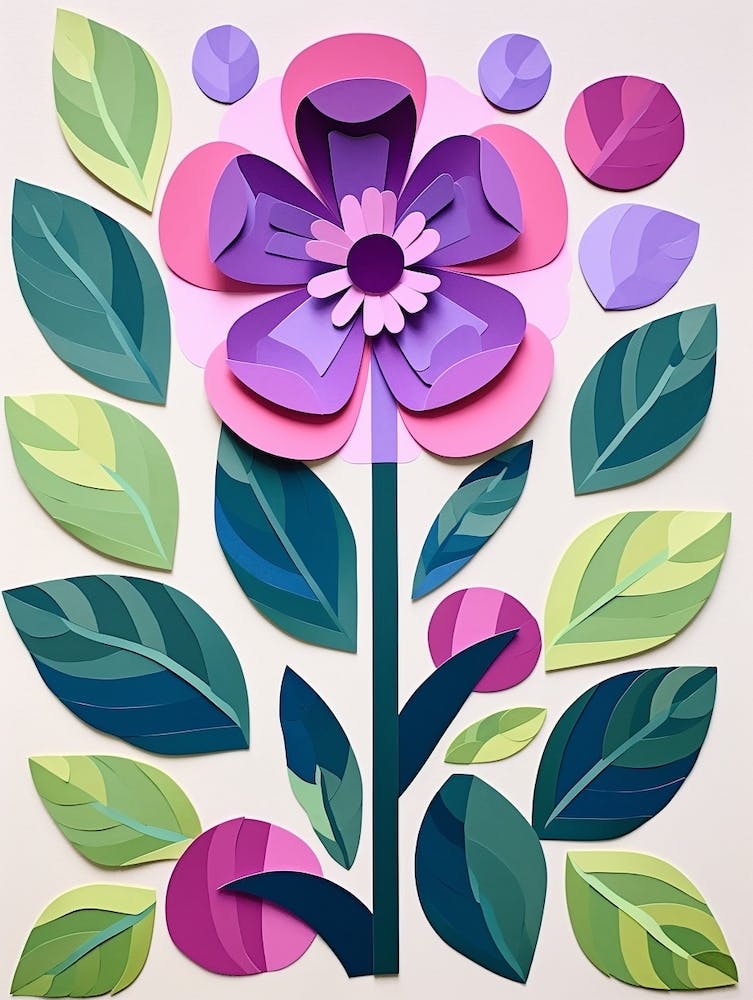 Art Floral Style Découpage Lilas 1