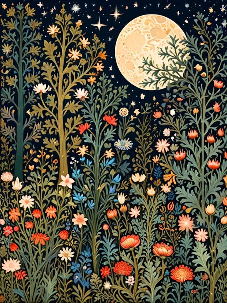William Morris Moonlight Garden 1