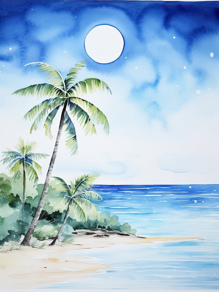 Watercolour Of Seven Mile Beach   Grand Cayman Cayman Islands 0