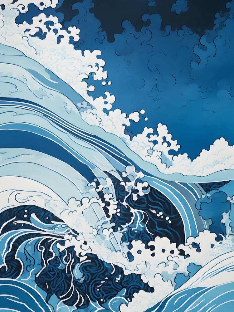 Deep Blue Ocean Waves
