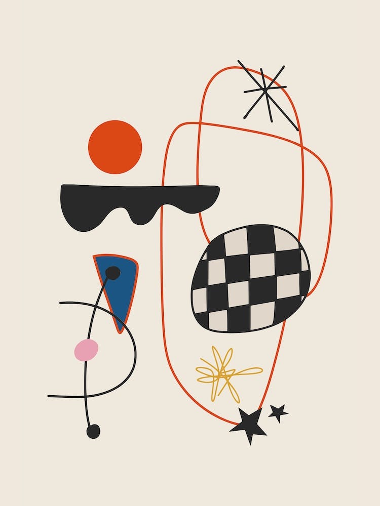 Mirò Inspired Abstract Eclectic Art 4