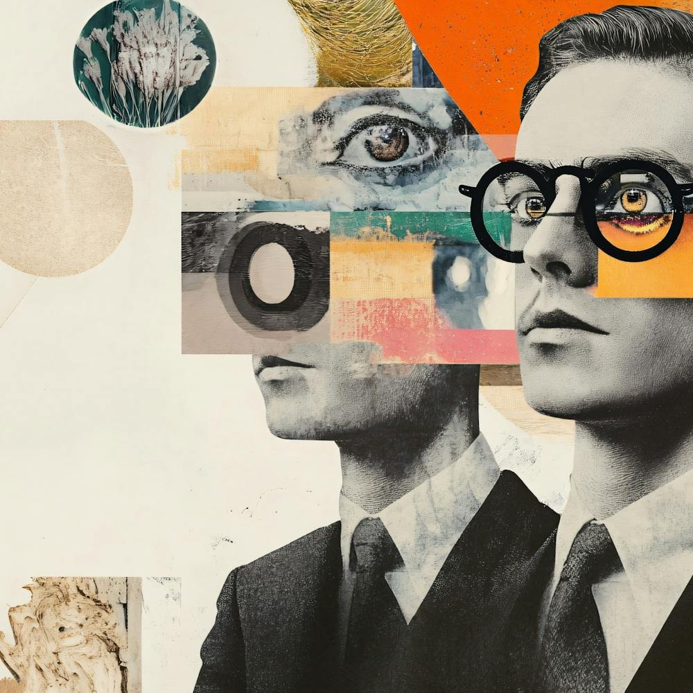 'Two Men In Glasses' Collage