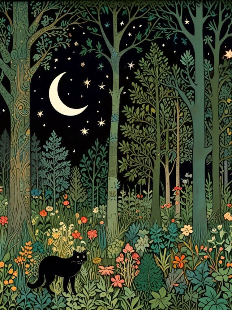 William Morris Cat In The Forest 32