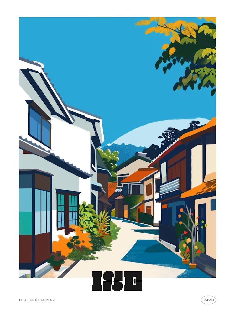 Ise Japan 5 Colourful Travel Poster