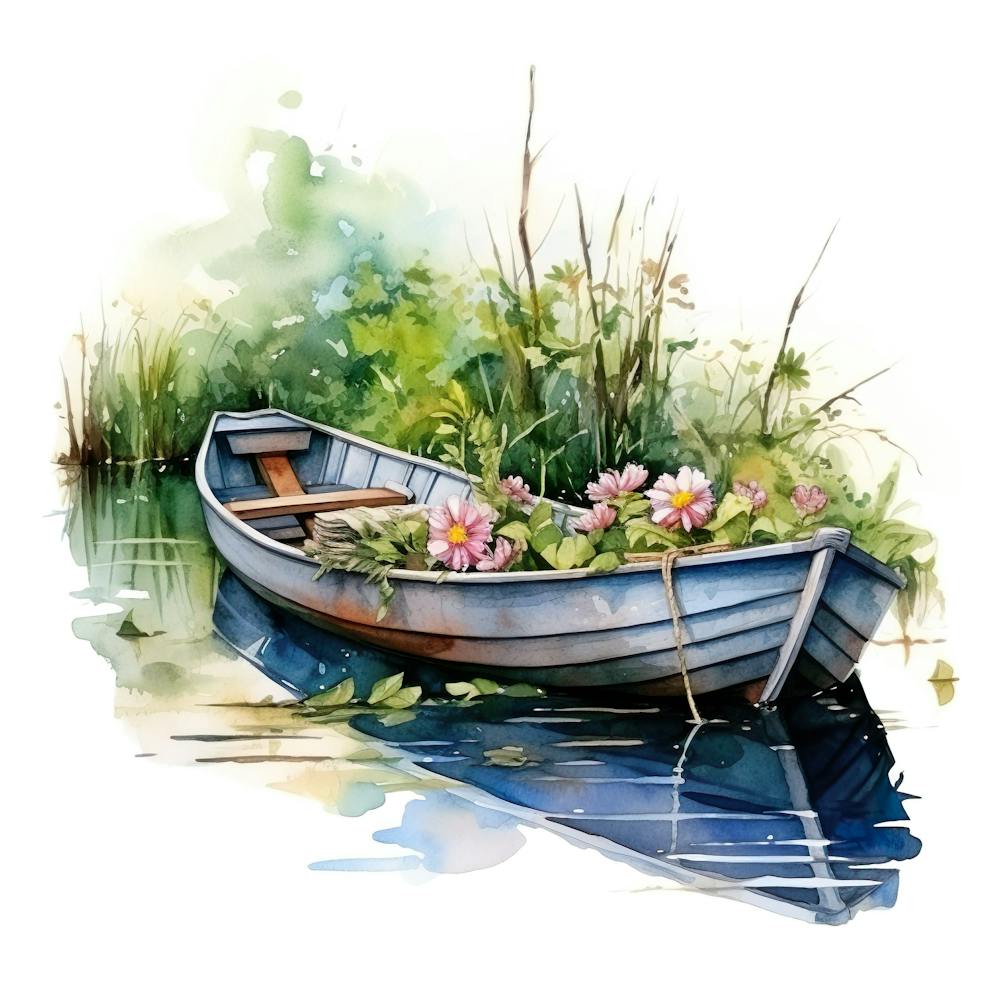 Watercolor Boat 1