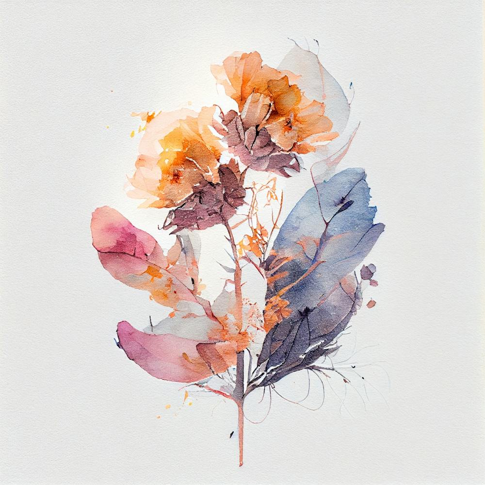 Fleur Abstraite à l'Aquarelle 18