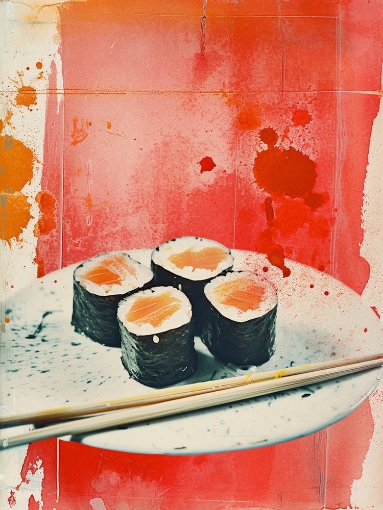 Sushi Mixed Media Collage 2