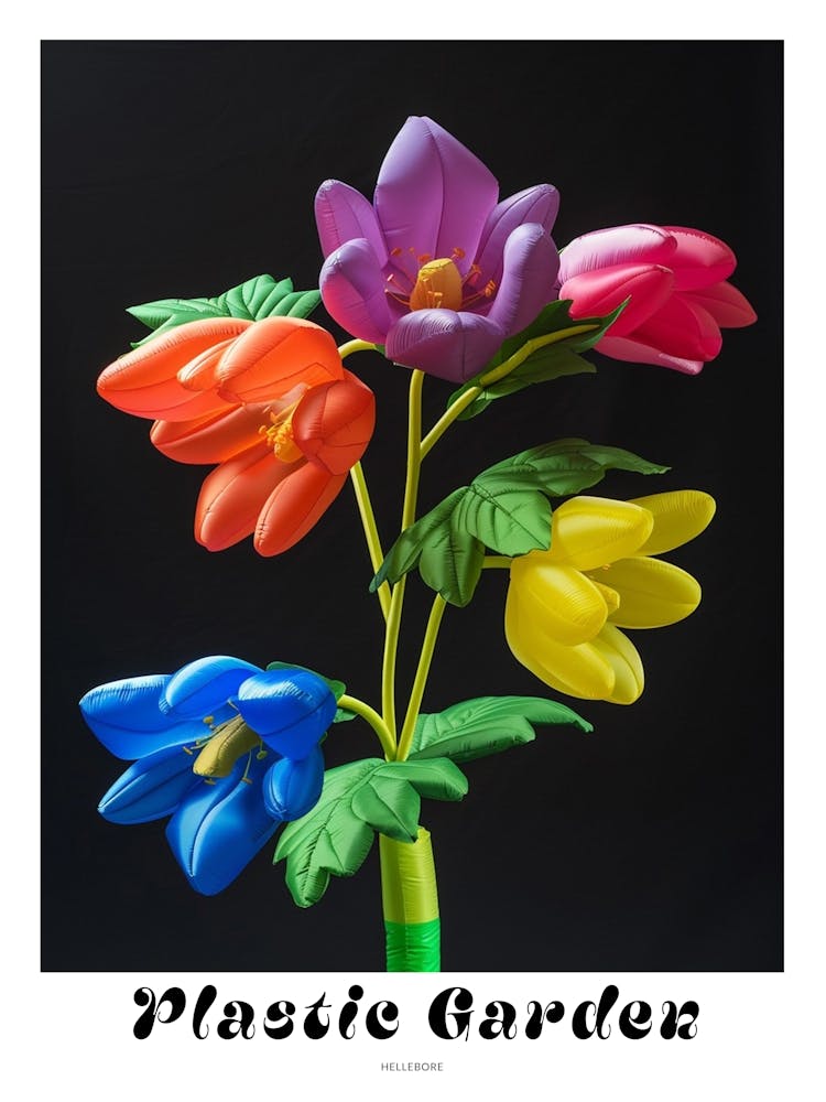 Bright Inflatable Flowers Poster Hellebore 4