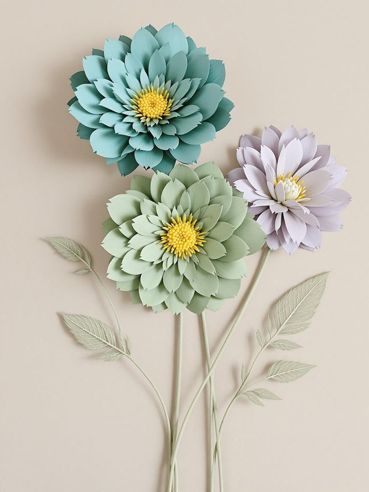 Stylized Pastel Florals with Elegant Stems