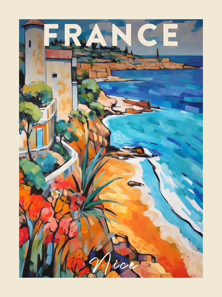 Nice France 6 Fauvist Painting Travel Poster