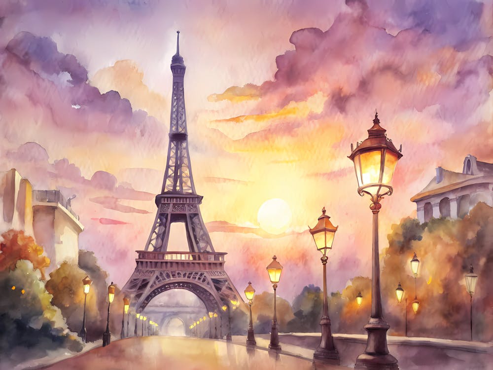 Paris France A Vintage Illustration 1