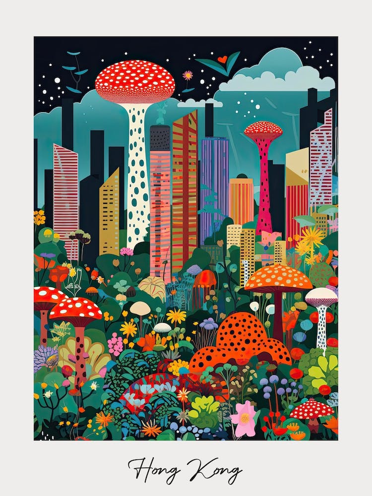 Poster Of Hong Kong, Illustration In The Style Of Pop Art 4