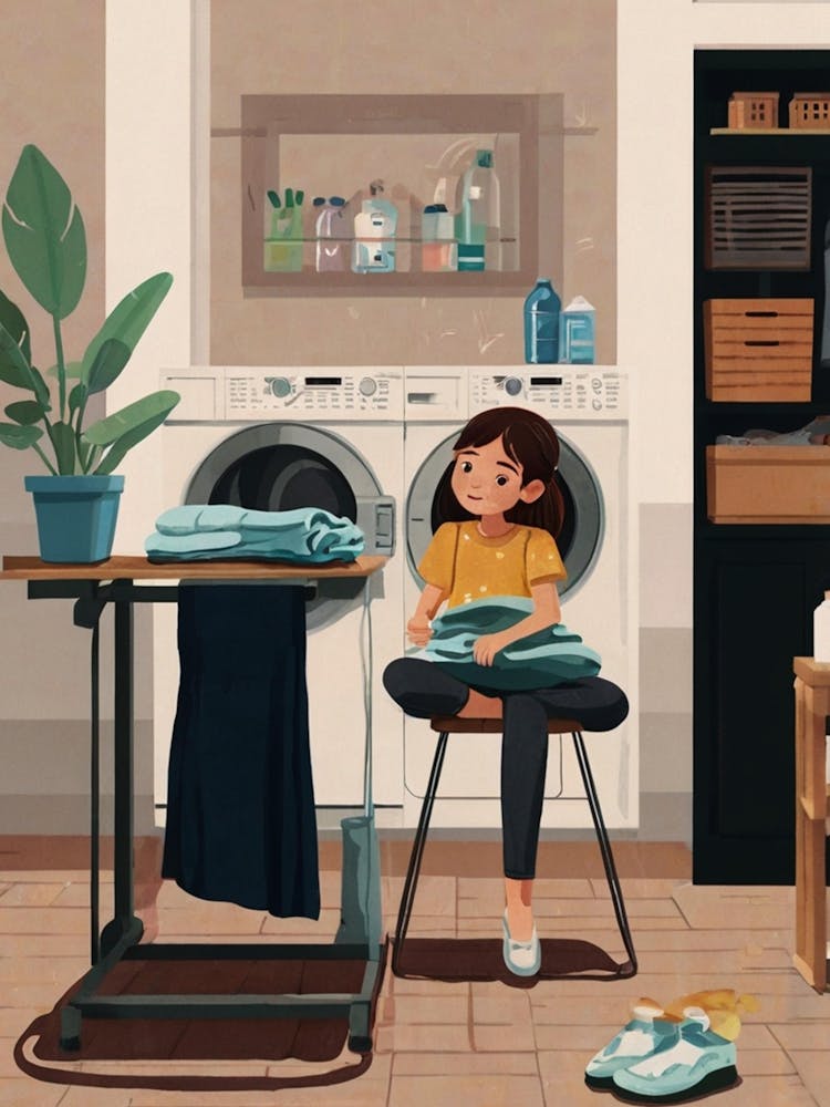 Girl In The Laundry Room 1