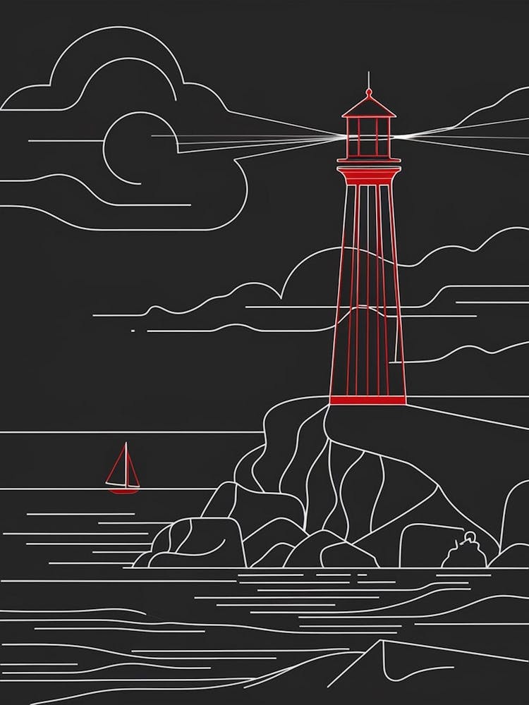 Lighthouse At Night 1