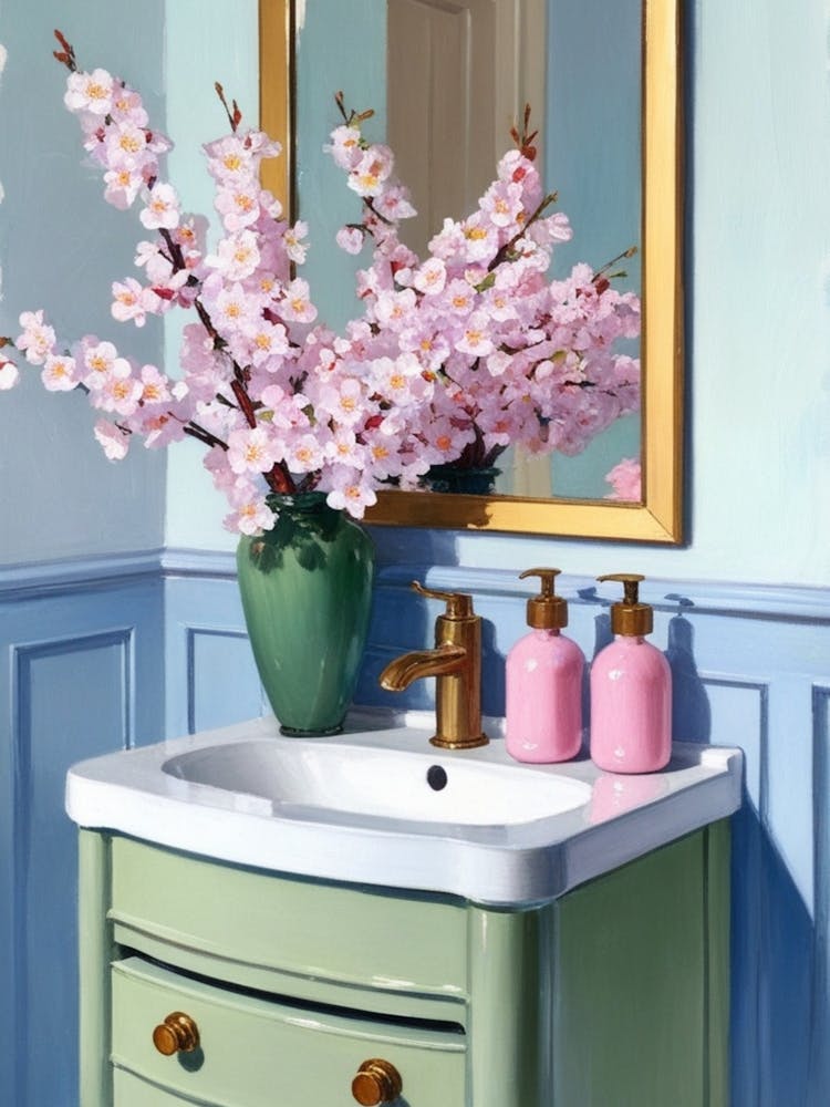 Cherry Blossom Bathroom Vanity 1