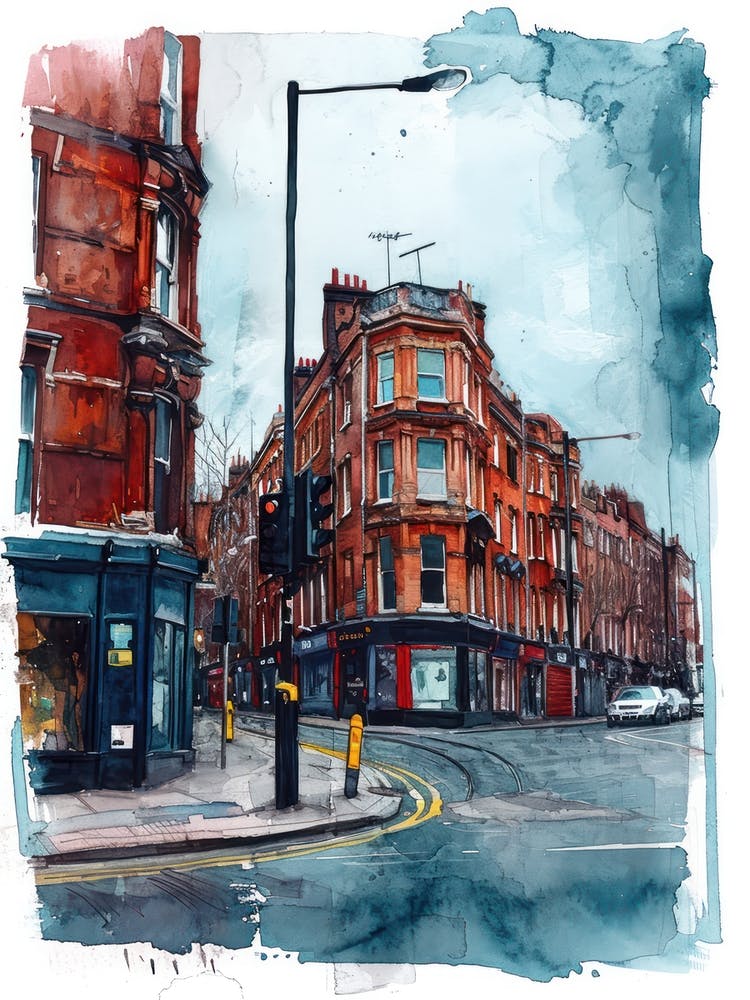 Hackney London Borough   Street Watercolour 7