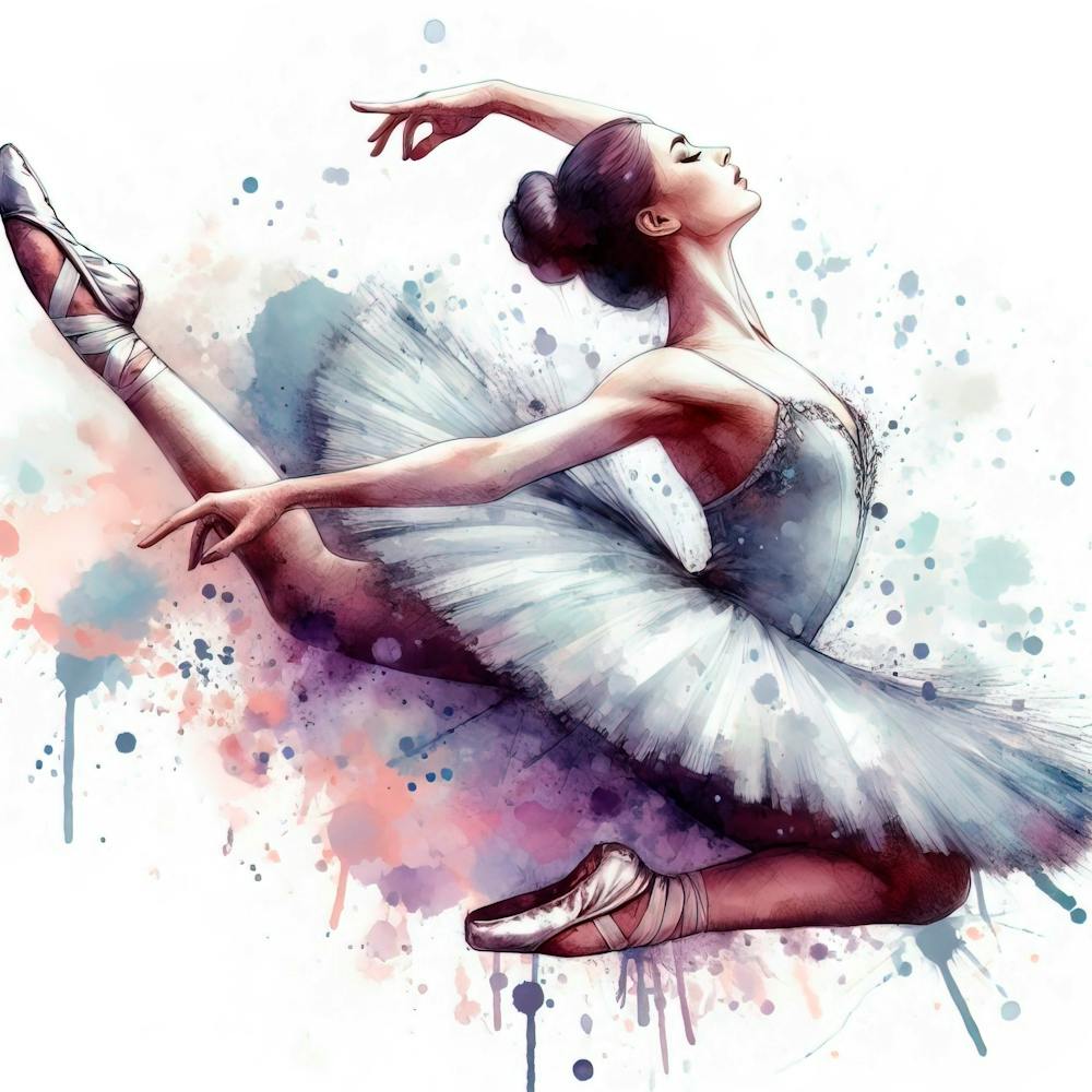 Classical ballet dancer in watercolor