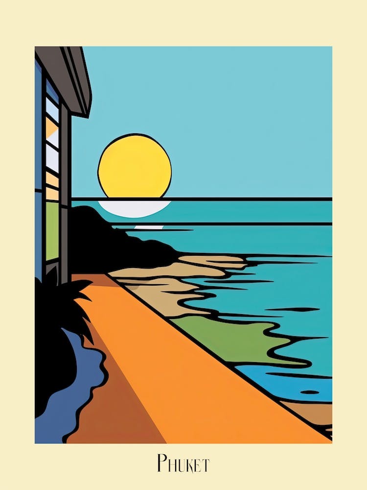 Poster von Minimalistischer Designstil von Phuket, Thailand 1
