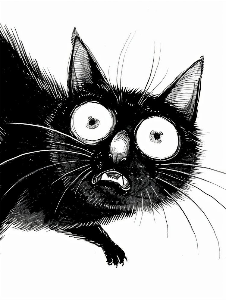 Black Cat With Big Eyes