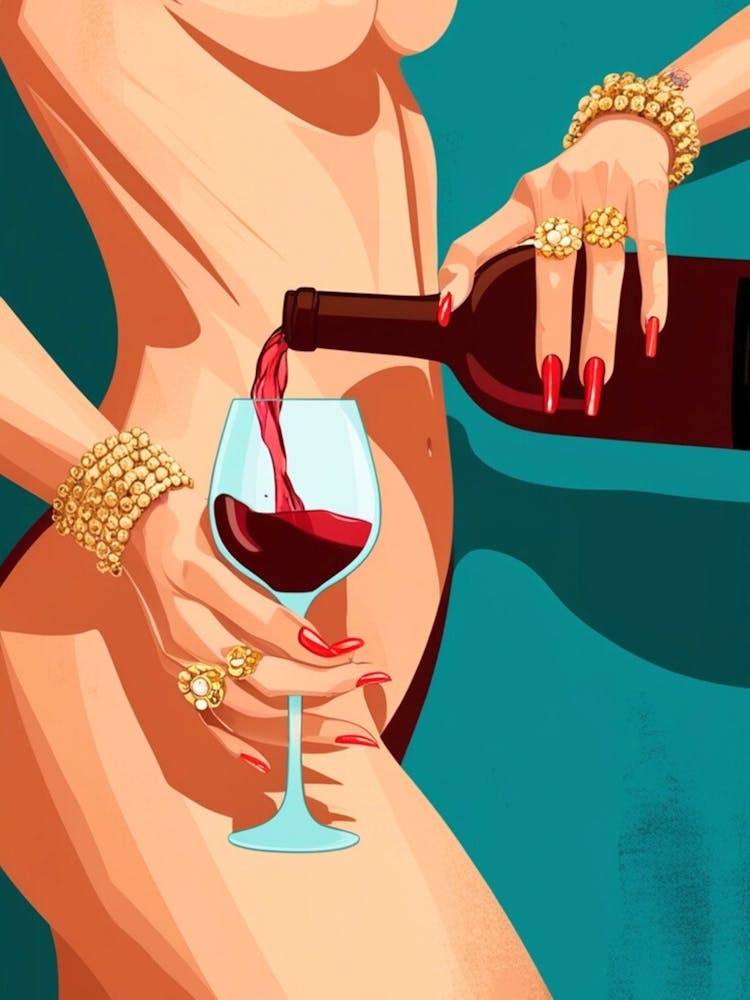 Femme Versant du Vin 3