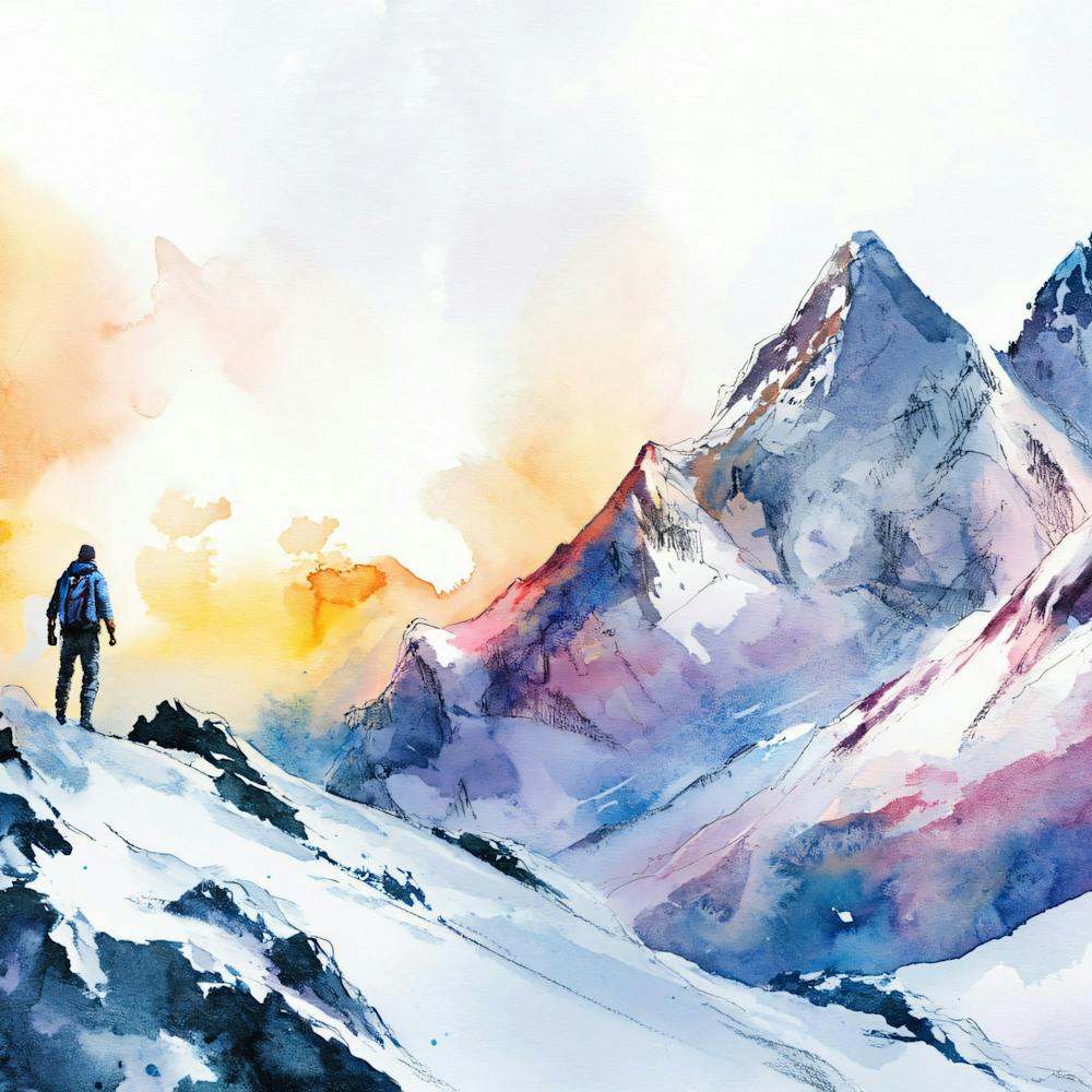 Aquarelle d'un Alpiniste