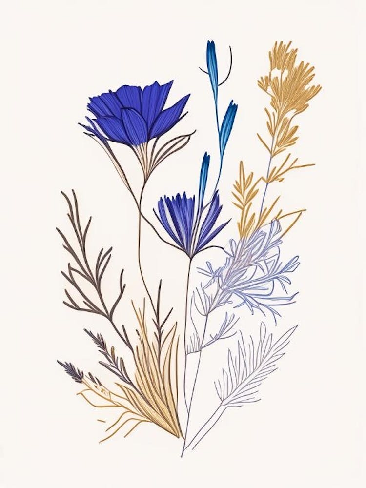 Chicory Spices And Herbs Minimal Line Drawing 1
