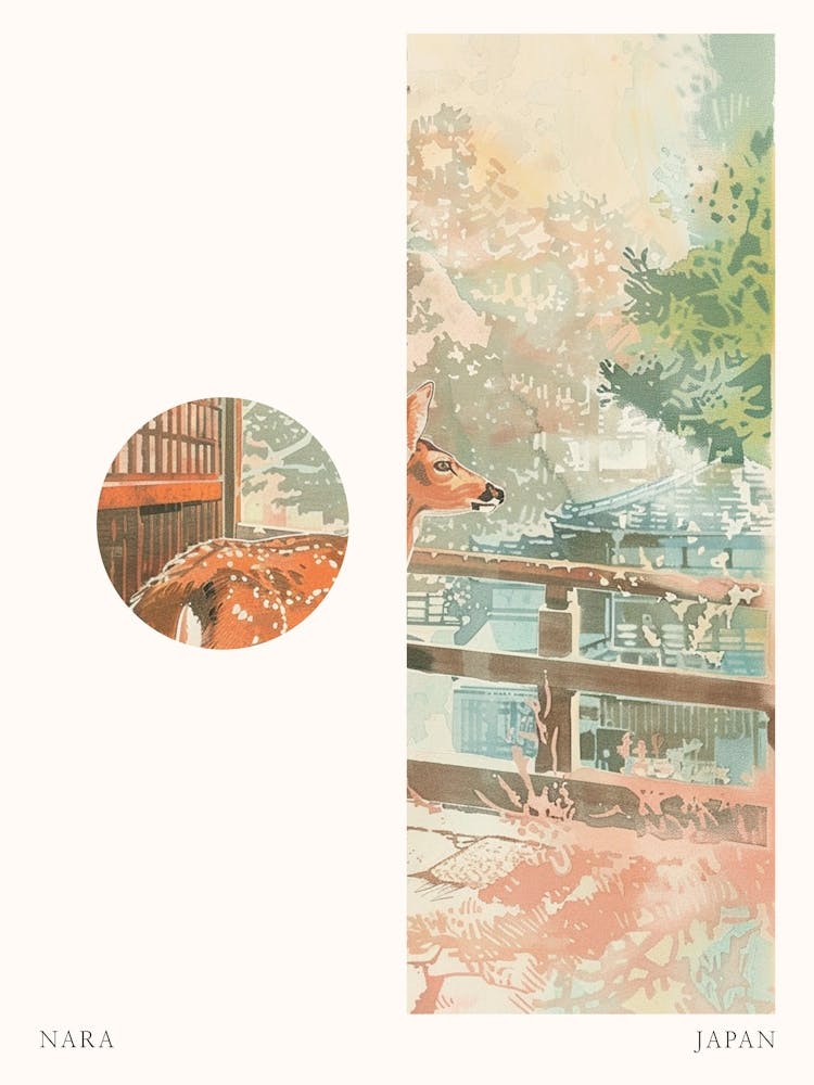 Nara Japan 3 Cut-Out Reiseposter