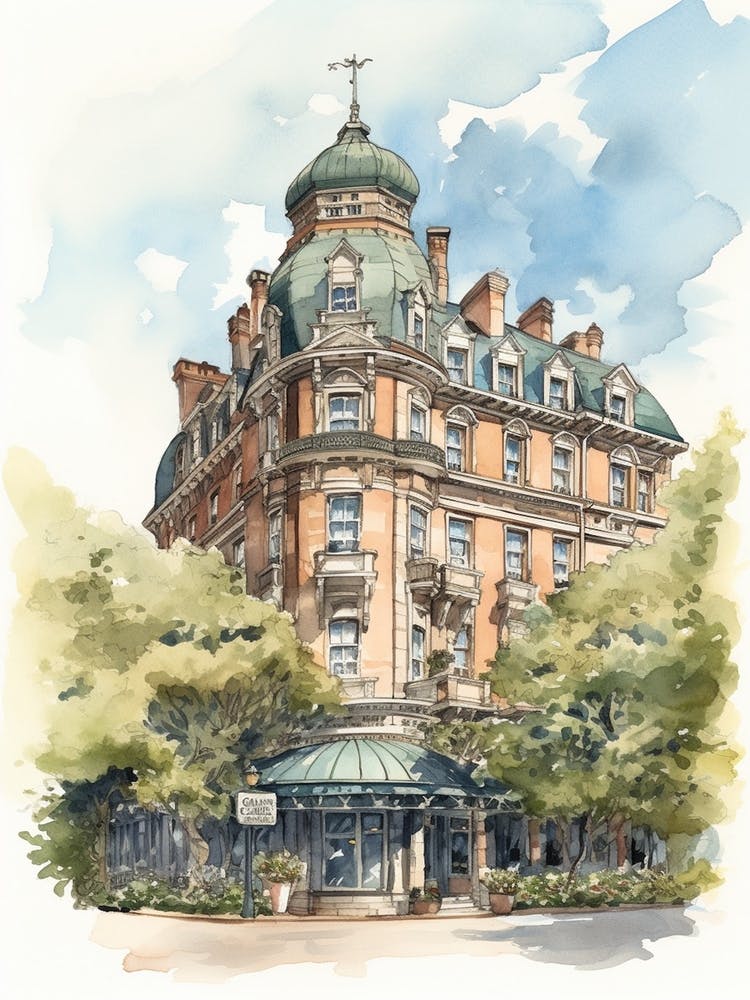 Boston Neighborhood, Watercolour 1