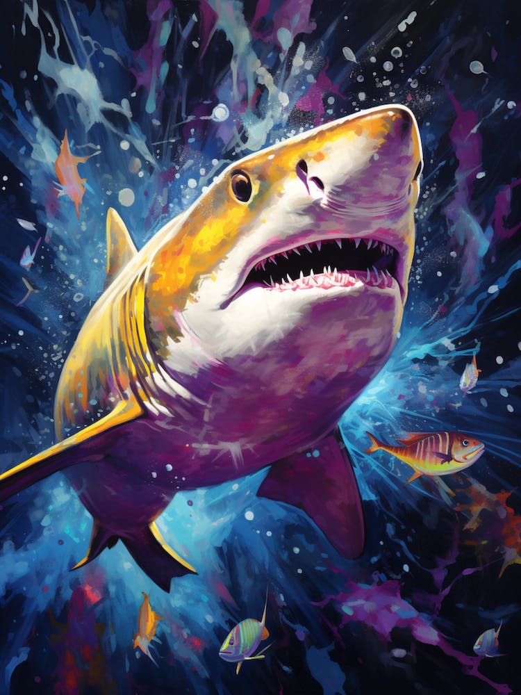 A Lemon Shark Vibrant Paint Splash 5