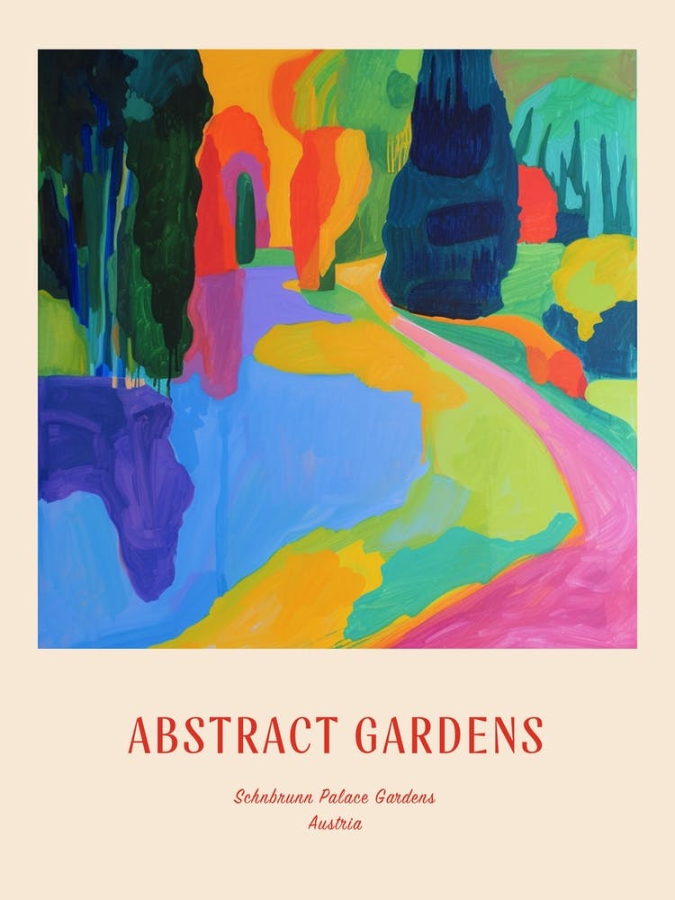 Colourful Gardens Schnbrunn Palace Gardens Austria 2 Red Poster