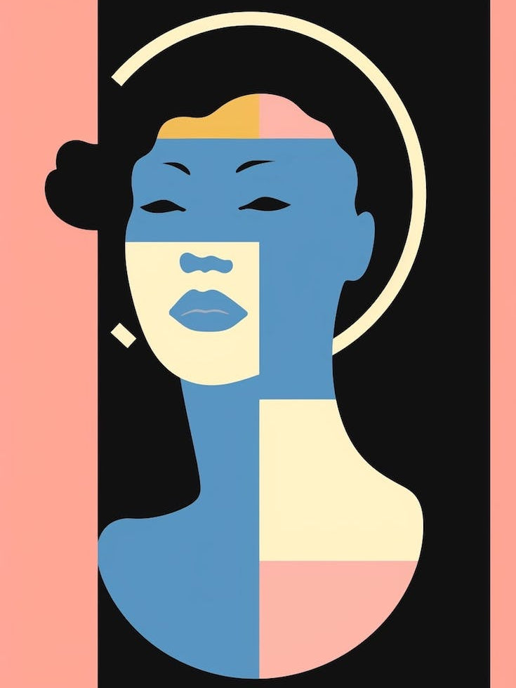 Abstract Geometric Venus Portrait