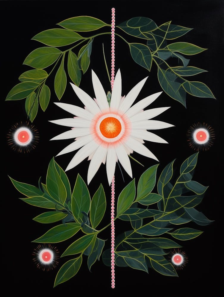 Edelweiß 5 Hilma Af Klint Inspirierte Blumenillustration