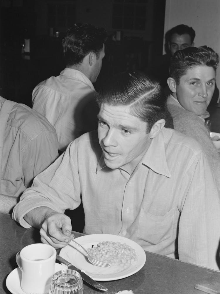 Untitled Photo, Possibly Related To Workmen At Shasta Dam Eating Dinner At The Commissary Shasta County 1