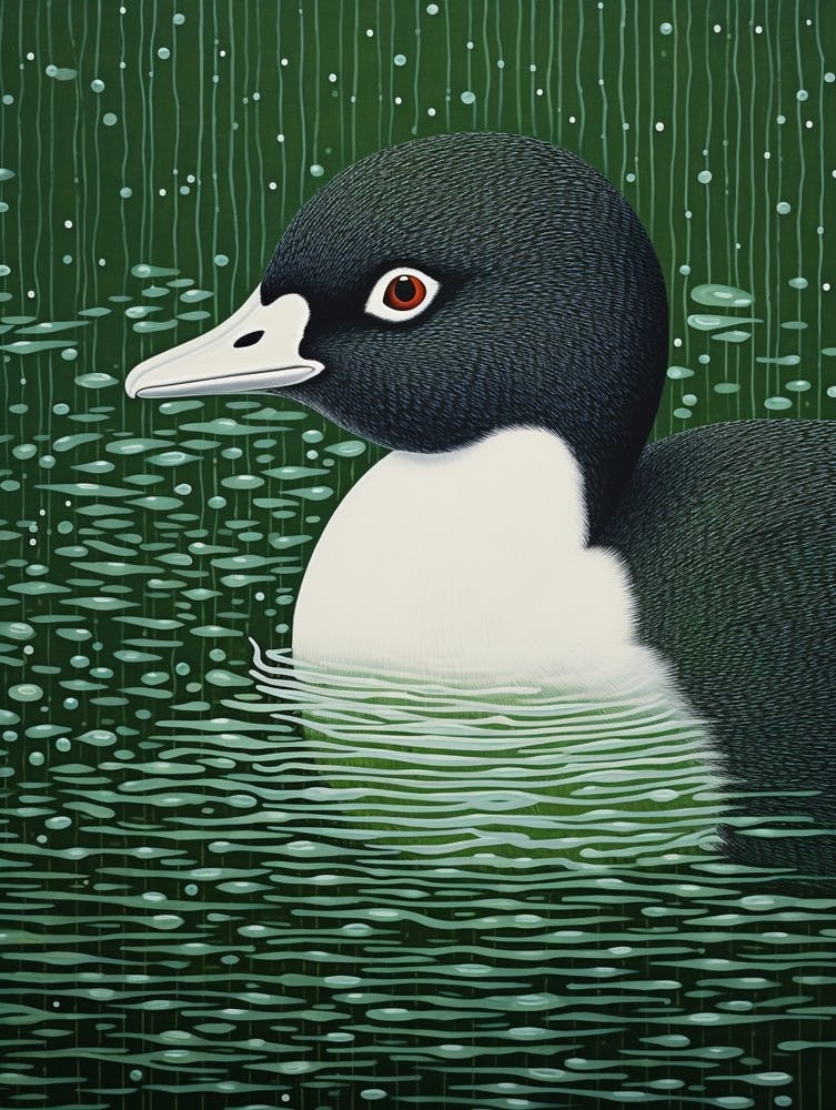 Ohara Koson Inspired Bird Painting Coot 1