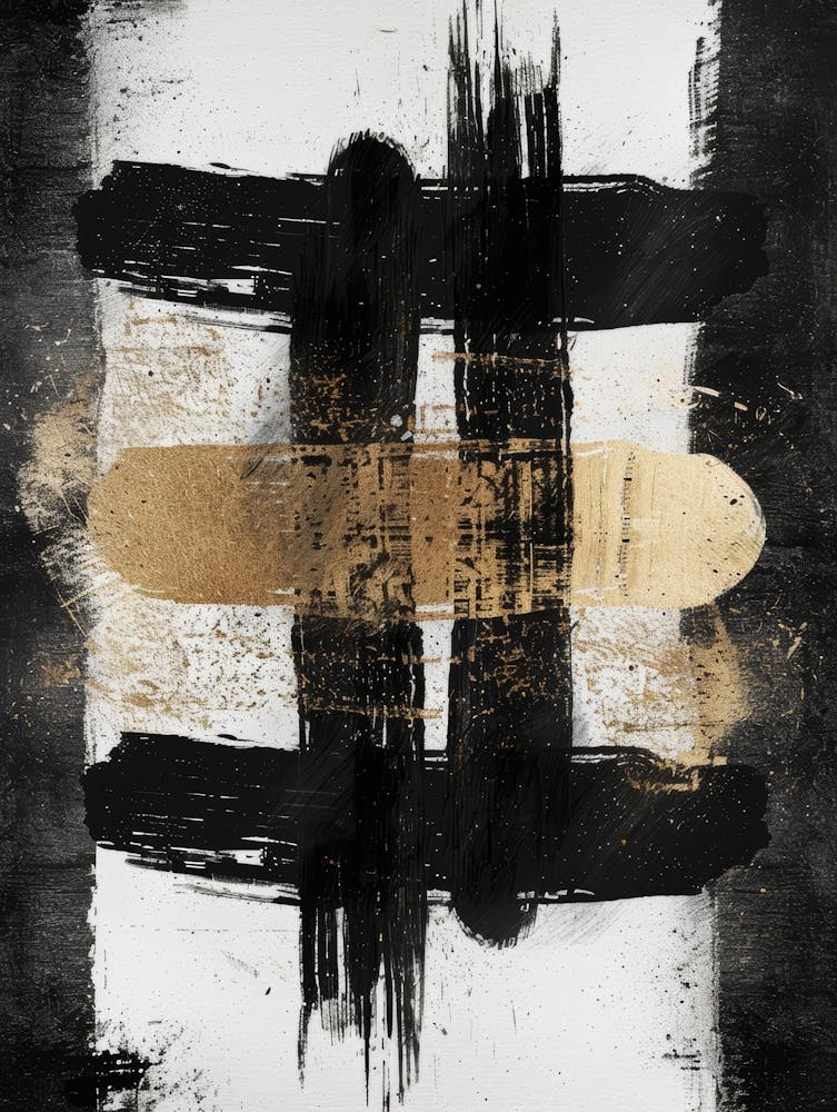 Black And Gold Abstract Painting 27