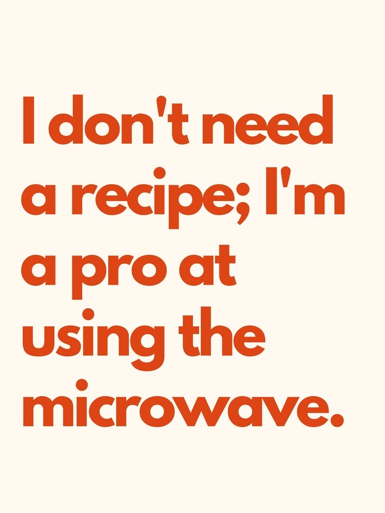 Microwave Pro Kitchen Typography Cream Red