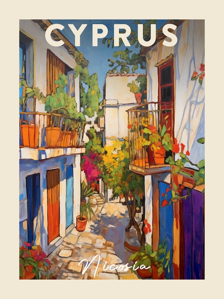 Nicosia Cyprus 1 Fauvist Painting Travel Poster