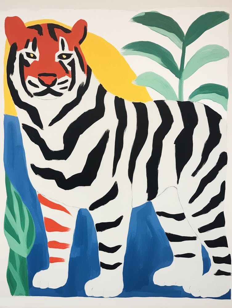 Colourful Kids Animal Art Tiger 7