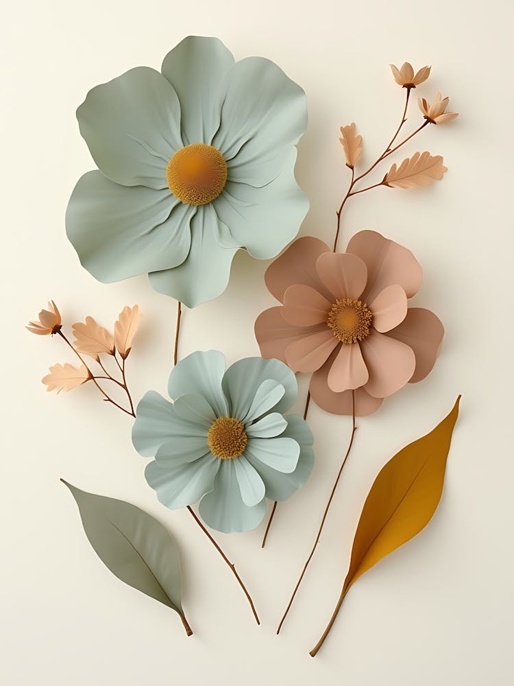 Warm Beige and Peach Flower Display