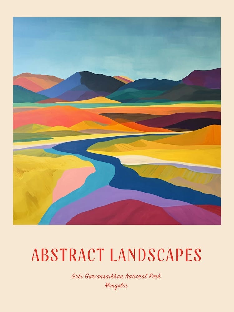 Colourful Abstract Gobi Gurvansaikhan National Park Mongolia 4 Poster