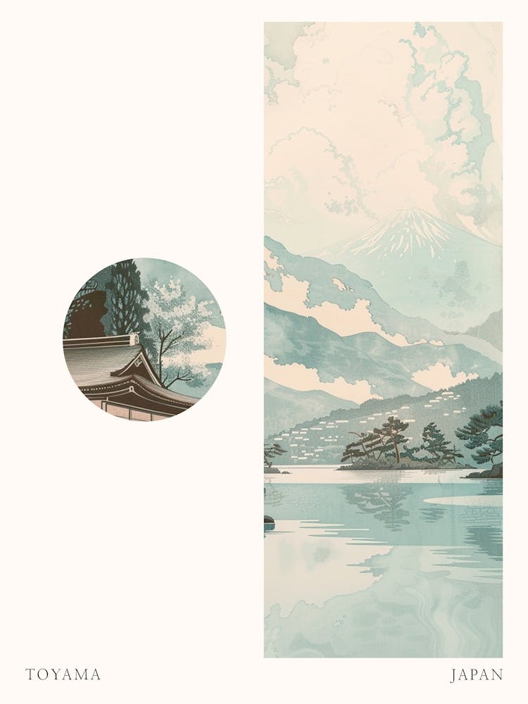 Toyama Japan 2 Cut Out Travel Poster