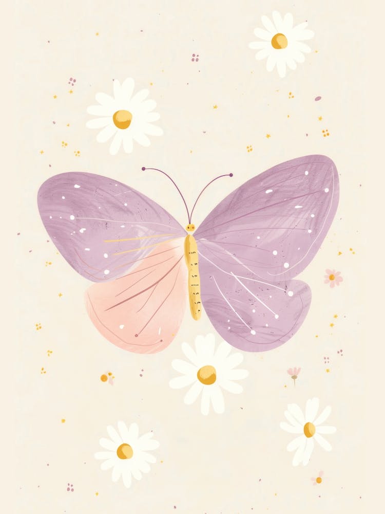 Butterfly And Daisies 1