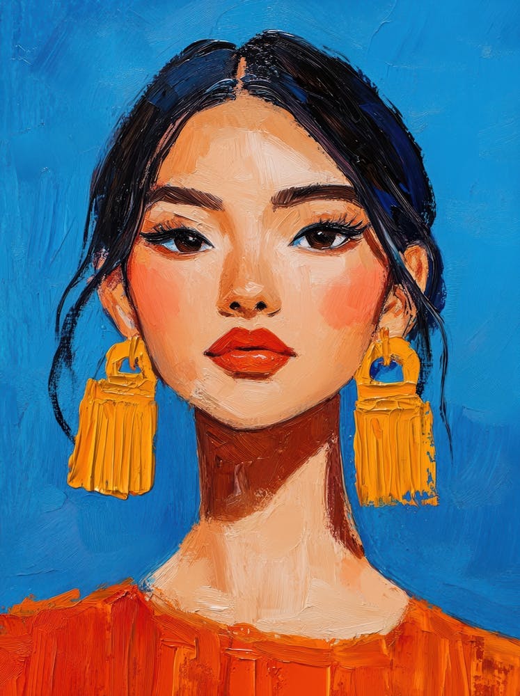 Asian Woman With Earrings