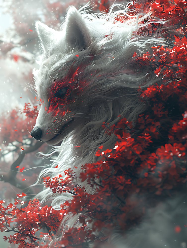 Beautiful Fantasy White Fox 14