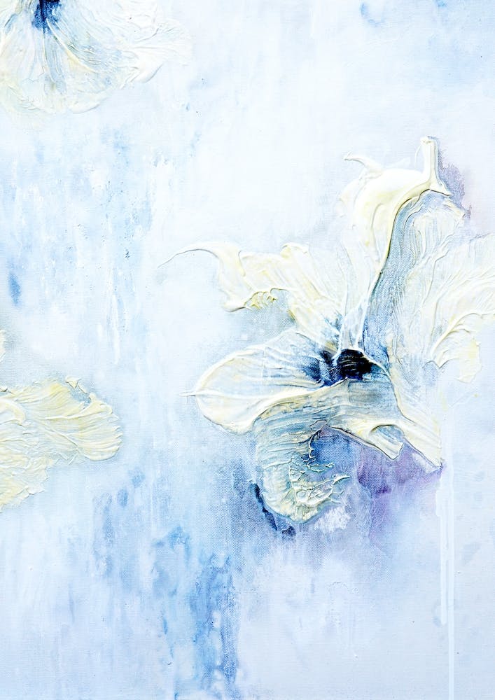 Yellow Flower With Blue Painting