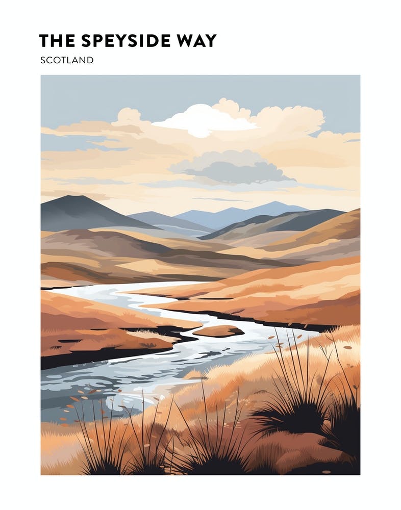The Speyside Way Scotland 4 Hiking Trail Landscape Poster