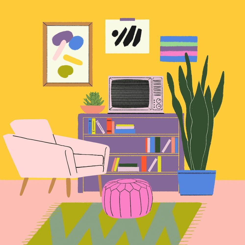 Mid Century Composition Square