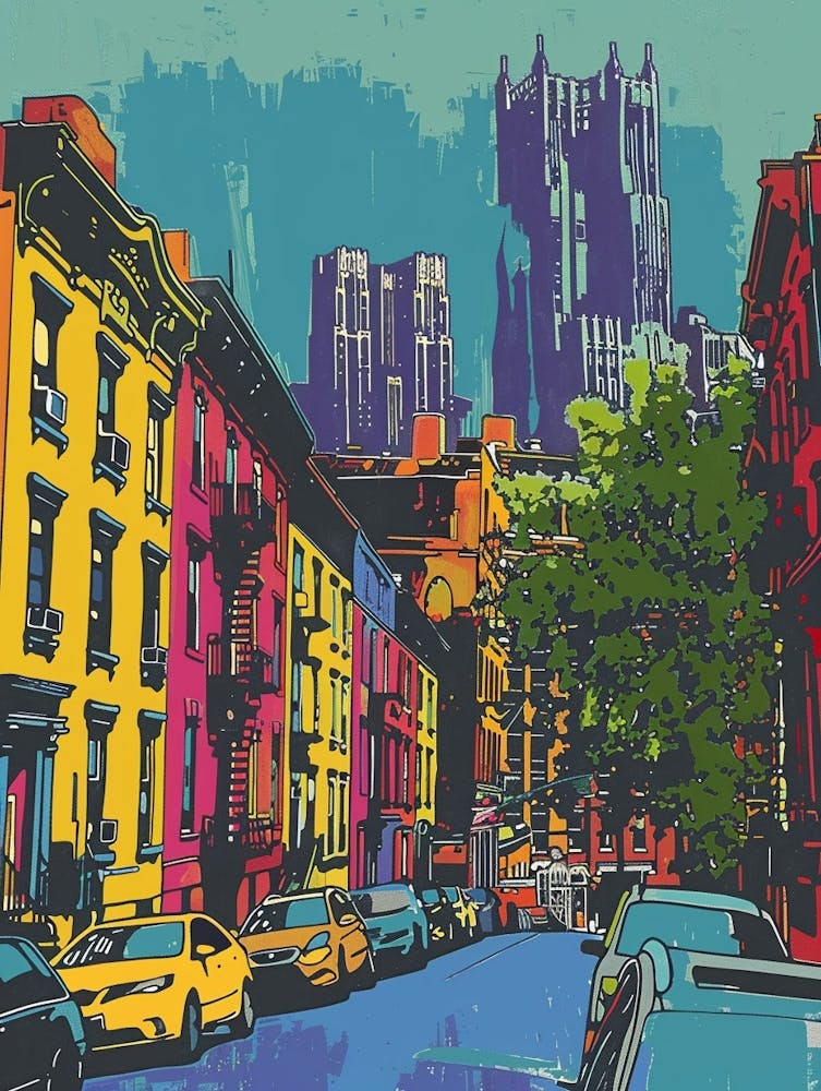 St George New York Colourful Silkscreen Illustration 3