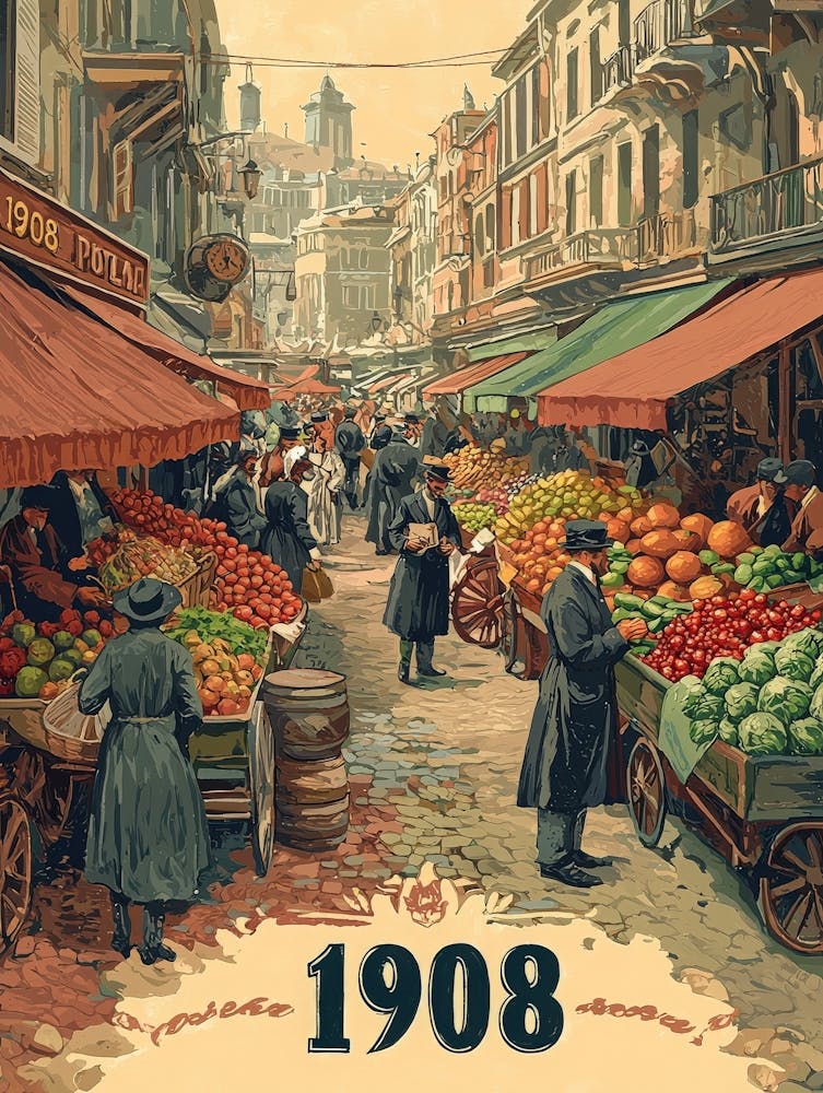 Aihrgdesign A Retro Poster Of A Bustling 1908 City Market Fea 8aa17f38 6e14 425b A6f2 E10341a75dbe 3